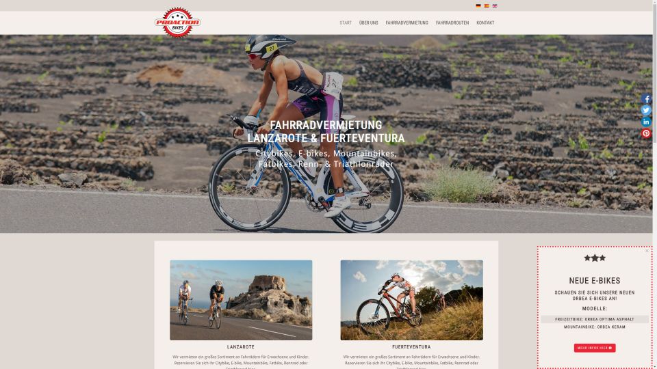 MediaFish Diseño Web - Proaction Alquiler de Bicis Lanzarote & Fuerteventura