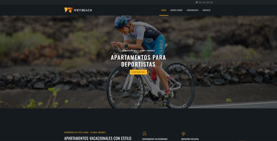 Weybeach - Sitio Web, página de inicio