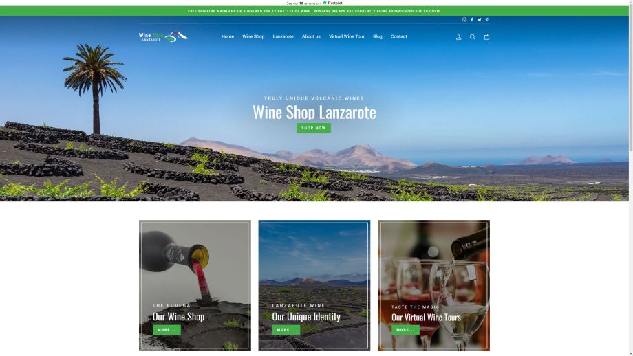 Web Design Portfolio MediaFish | Wine Shop Lanzarote
